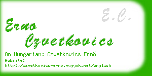 erno czvetkovics business card